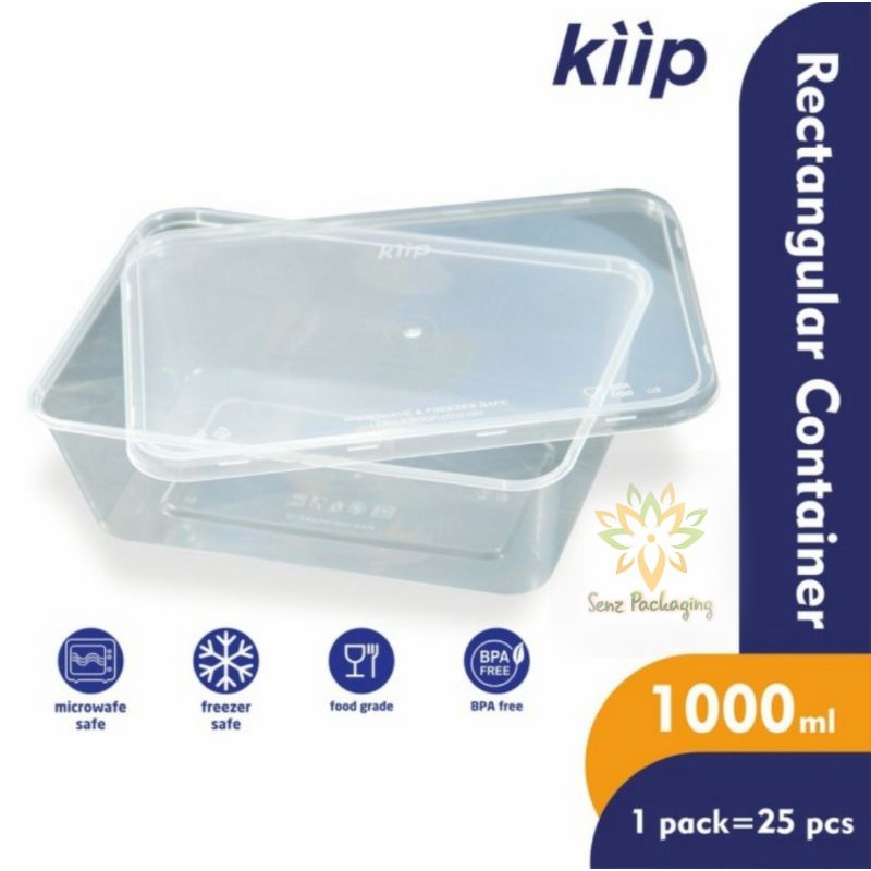 Thinwall 1000ml reqtangle,kotak,plastik,foodgrade,kiip