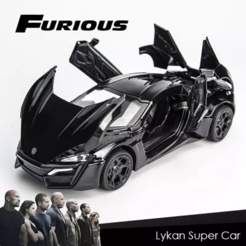 Diecast Mobil Lykan Hypersport FAST FURIOUS Skala 1:32 Miniatur Diecast Mobil Mobilan Pajangan