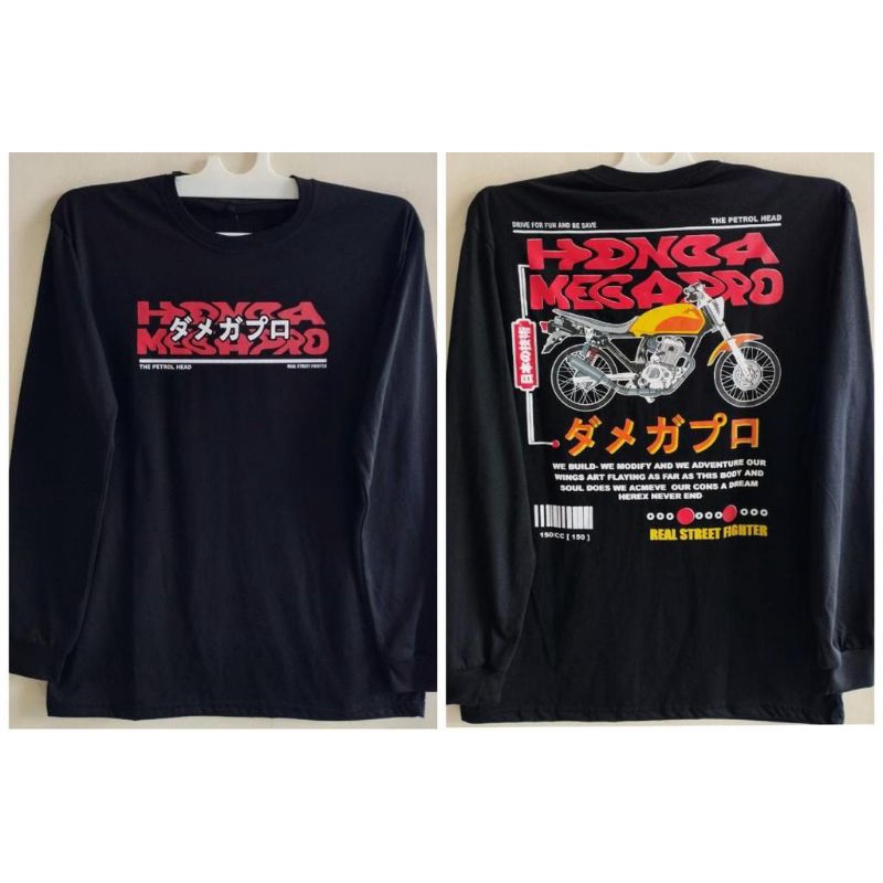 KAOS HONDA MEGAPRO HITAM LENGAN PANJANG PRIA MURAH TERBARU *READY STOCK
