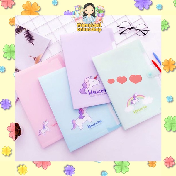 

MK753 DOCUMENT ORGANIZER TEMPAT FILE UKURAN A4 LUCU CUTE DOC MAP FLAMINGO UNICORN