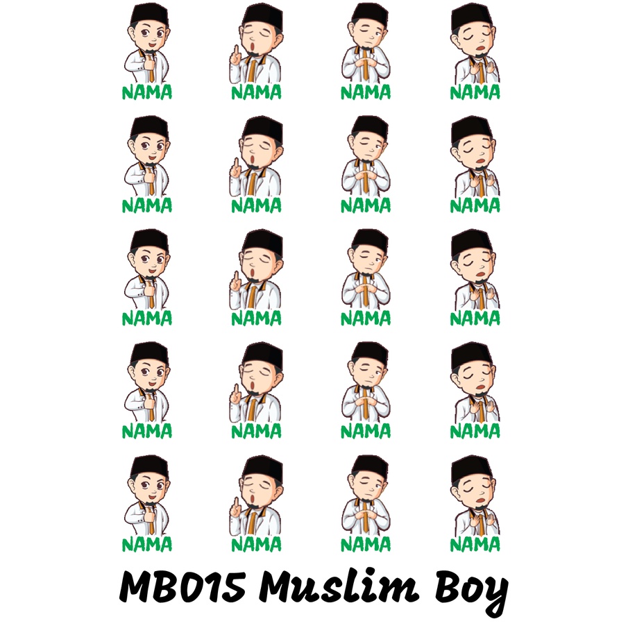 

Sticker Nama Cutting Label Waterproof Tahan Air Muslim Boy 15 (MB015)