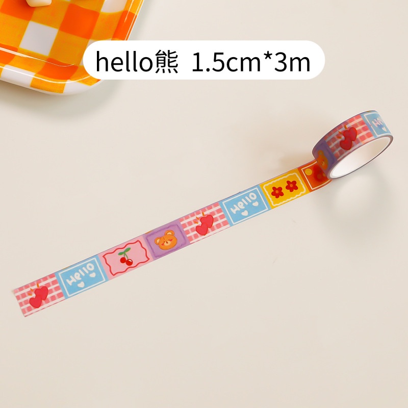 Selotip Washi Motif Kartun Warna-Warni Untuk Dekorasi Diary / Album DIY