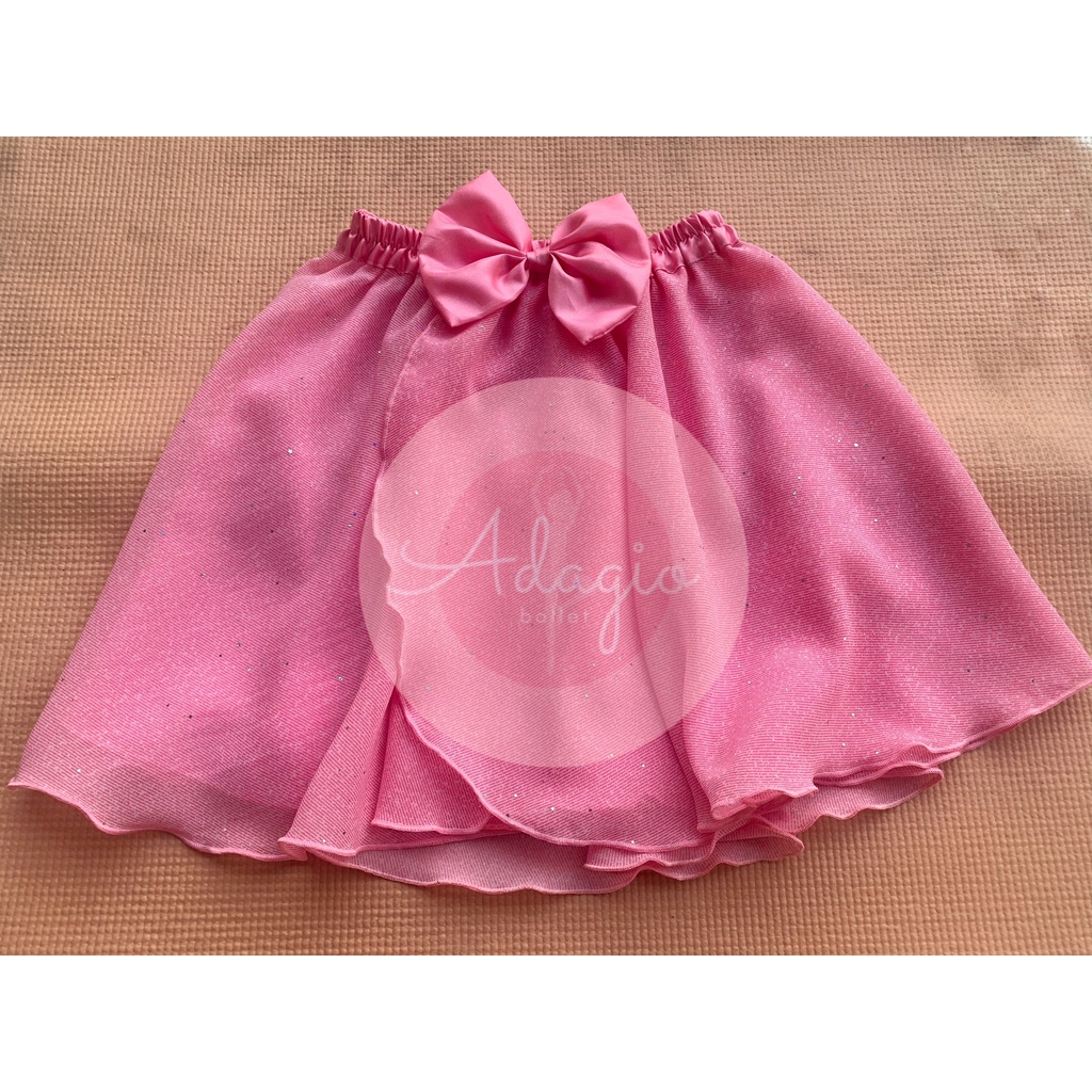 ROK SIFON WRAPSKIRT SCHIFFON BALLET ANAK KIDS MOTIF PINK