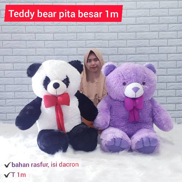 Boneka Beruang Teddy Bear Pita 1 Meter