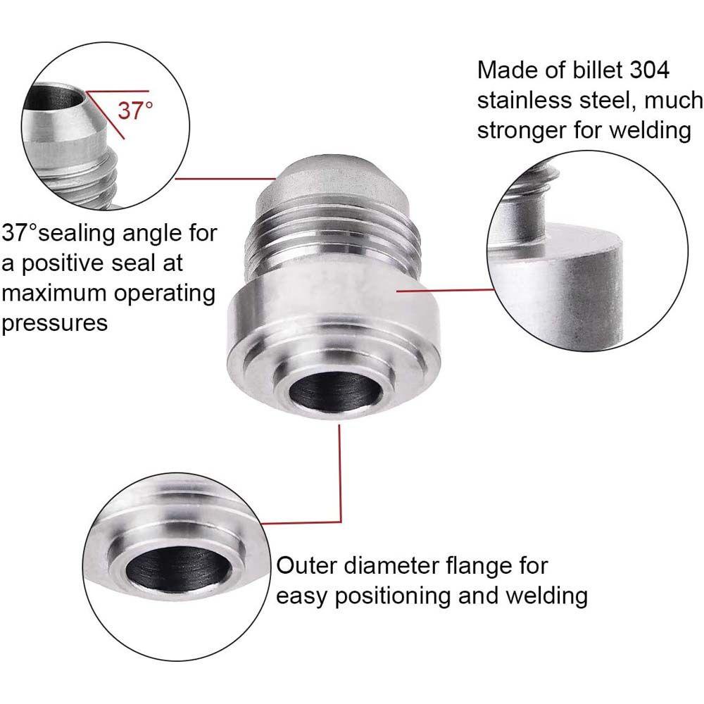 Lanfy Fitting Bulat Base Silver AN10 Aluminium Weld Bung Nitrous Hose Fitting