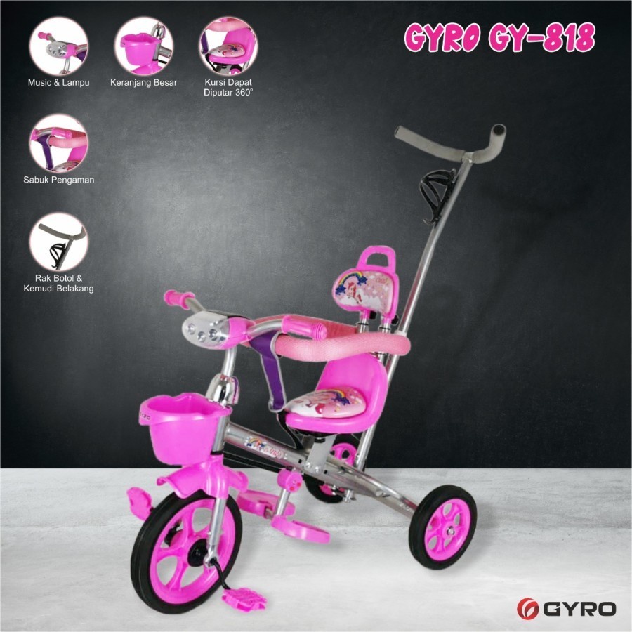 GY 818 - Sepeda Roda Tiga Anak roller GYRO 818 Tricycle Bike Murah