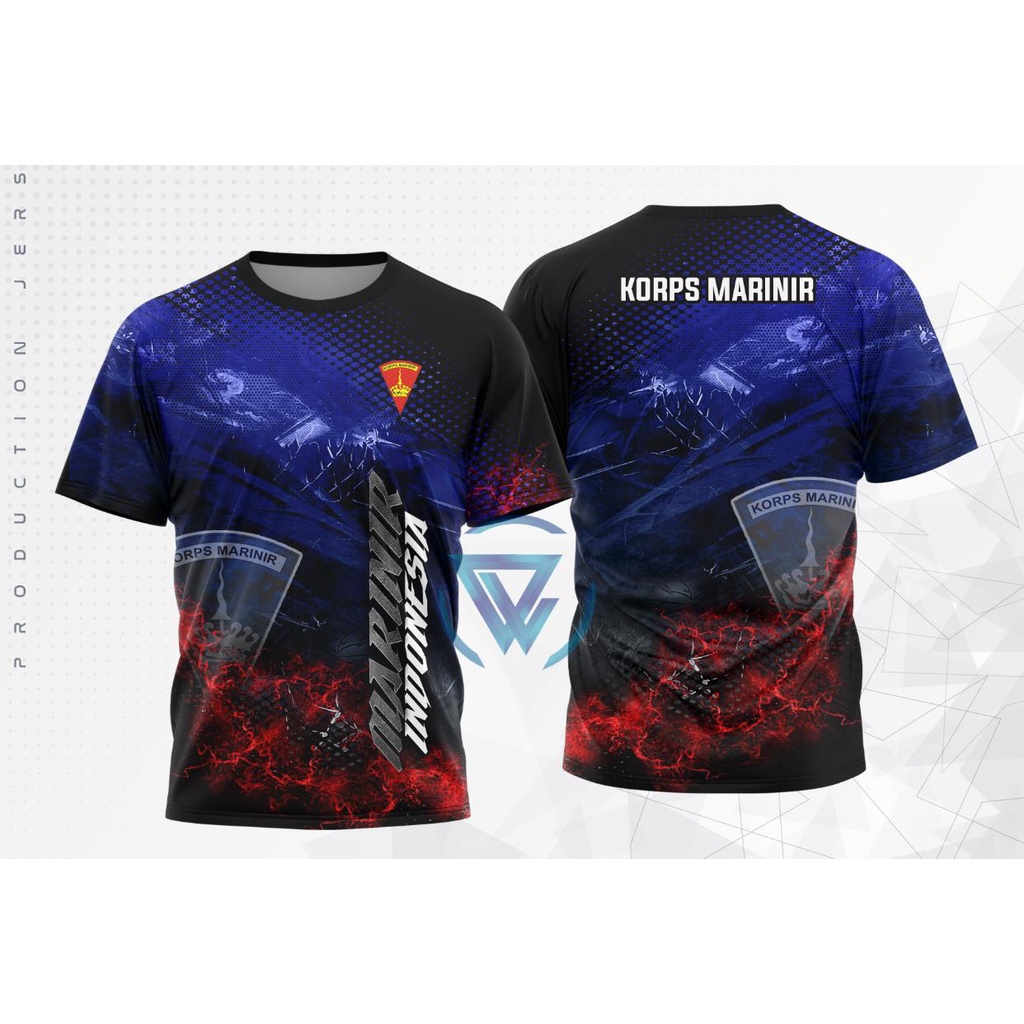 Kaos Jersey Marinir, AD, Korps marinir, Marinir indonesia, Full Printing