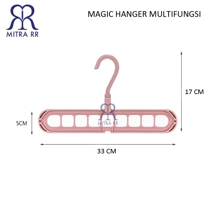 Magic Hanger - Gantungan Baju Multifungsi - Hanger Baju Ajaib Dapat Dilipat dengan 9 Lubang