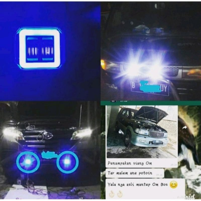 Lampu Tembak Sorot LED CWL 2 mata lensa 4D 20watt Cree angel eyes harga satu pcs