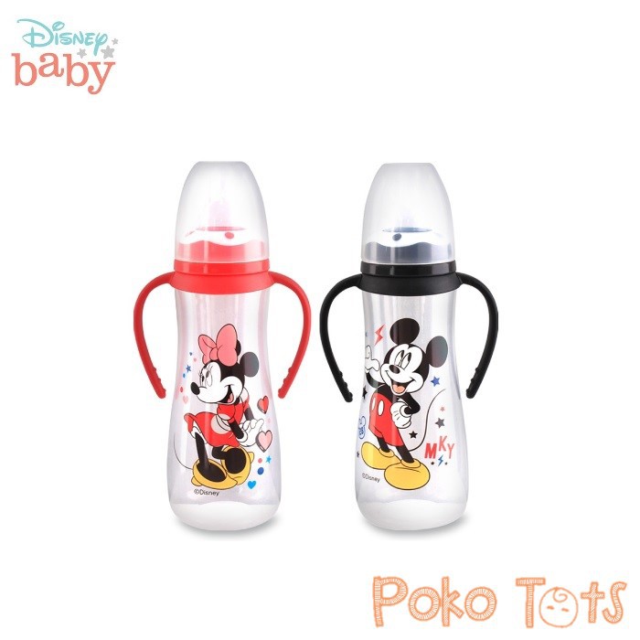 Disney Baby Reguler Bottle With Handle 250ml Botol Susu Standard Mickey &amp; Minnie Lusty Bunny