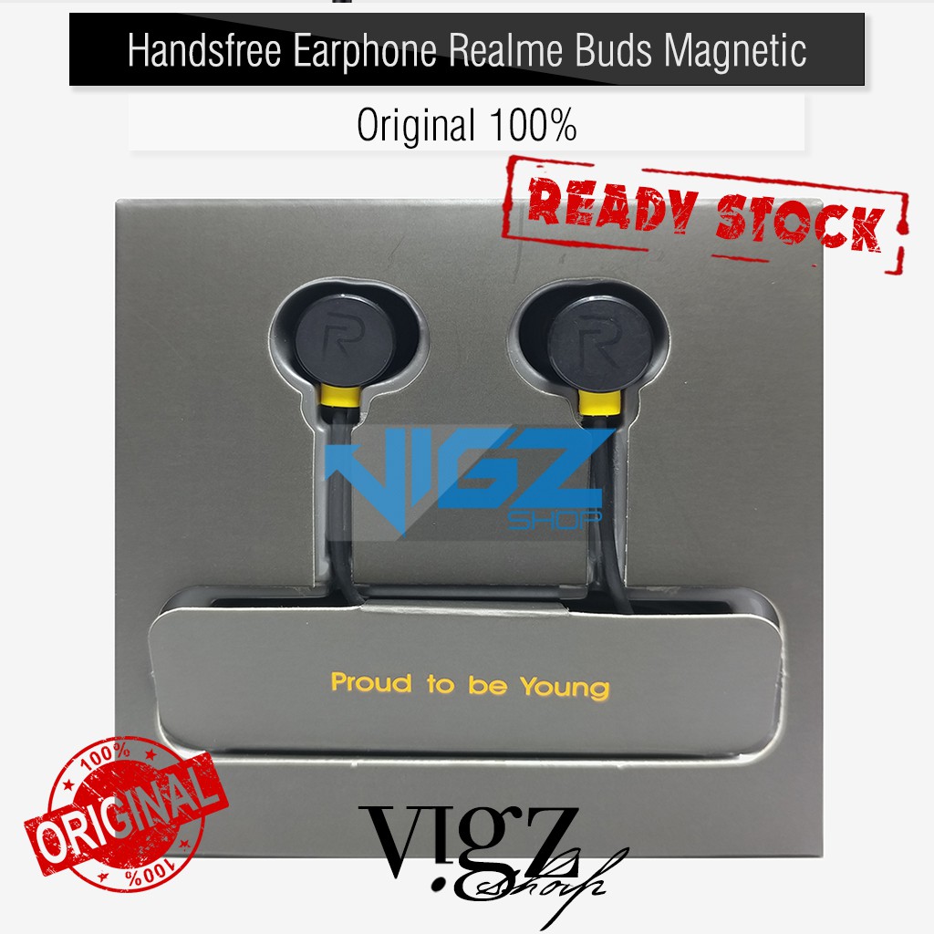 Handsfree Earphone Headset HF Realme Buds Magnetic RMA1001 Original 100%