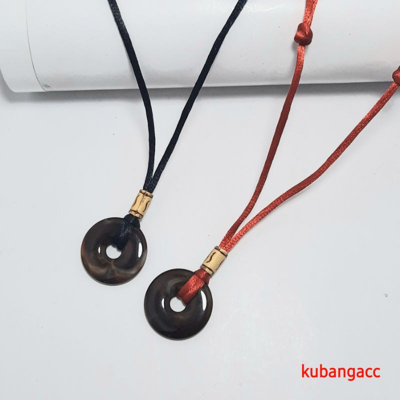 Kalung Tali Bandul Koin Coklat Kalung Tali Giok Kalung Pria Wanita Kalung Murah Kalung Keren
