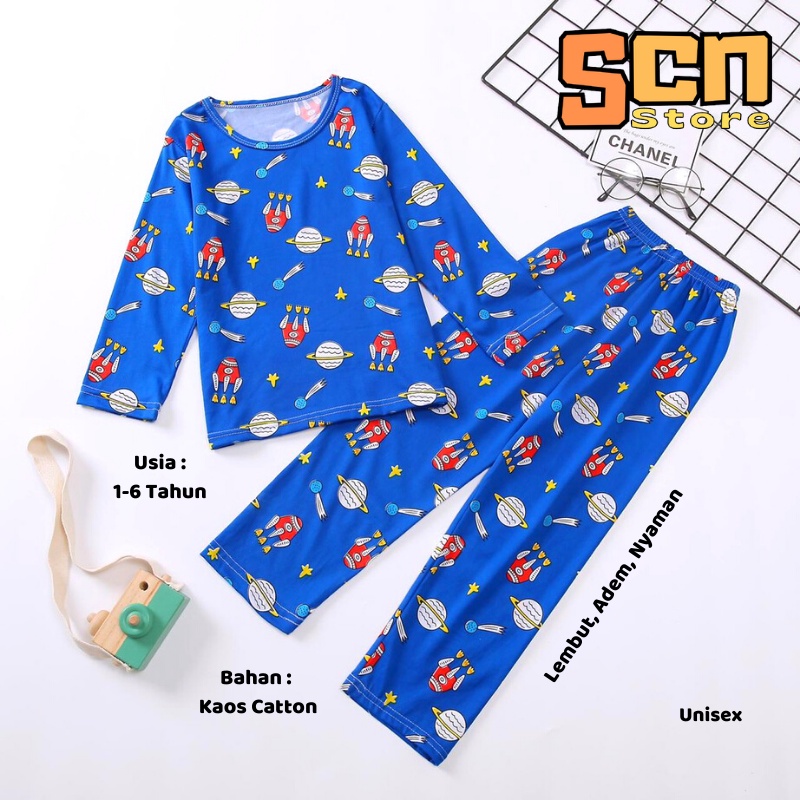 PIyama Anak Karakter Unisex Usia 3 Bulan - 5 Tahun / Baju Tidur Anak