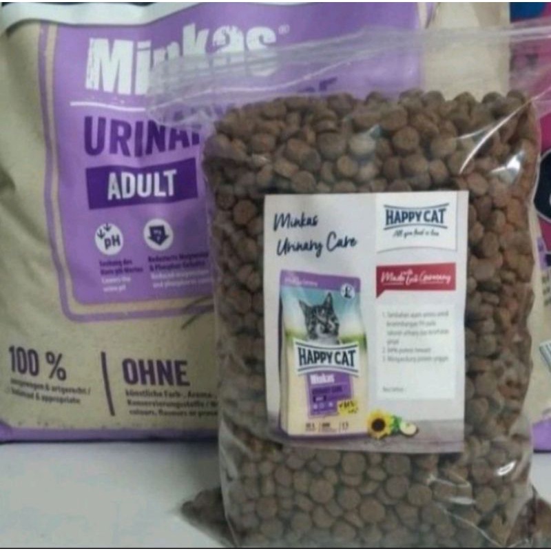 Happy Cat 1Kg Repack Minkas Urinary Care Makanan Kucing Cat Good