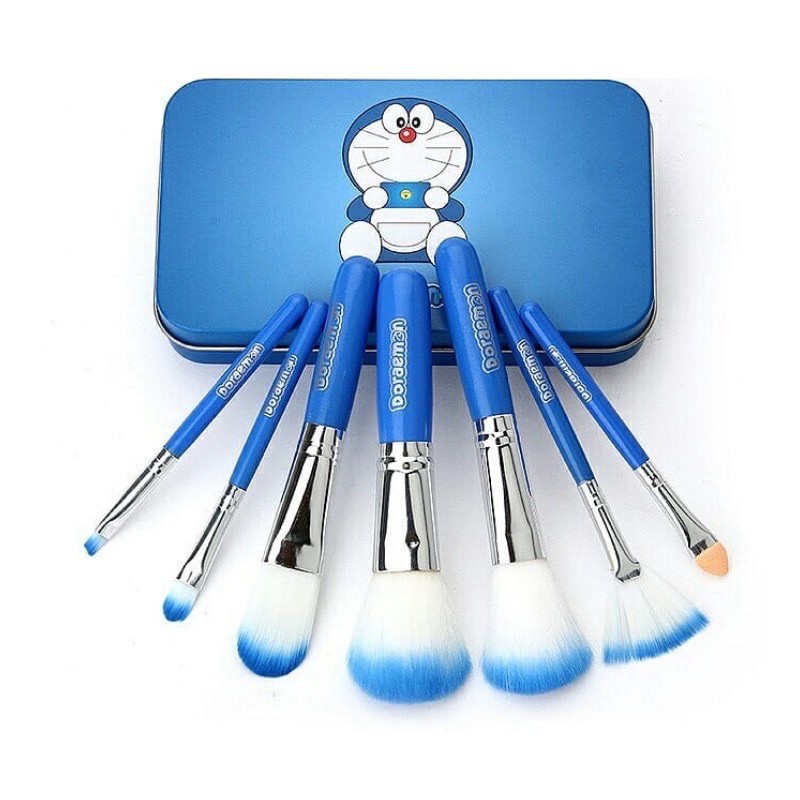 BV.ID KM053 KUAS BRUSH SET HELLO KITY MAKE UP BRUSH 7 IN 1 BOX BAHAN KALENG HELLO KITTY