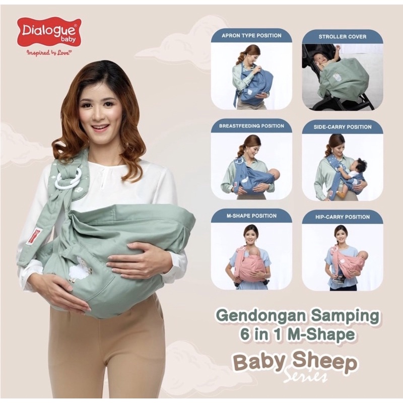 Dialogue Baby Gendongan Samping 6in1 M-Shape Baby Sheep Series DGG4315 / Gendongan Bayi