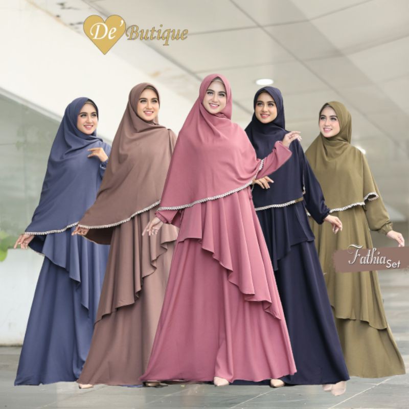 Gamis set Syari Fathiya by De'Boutique List Renda