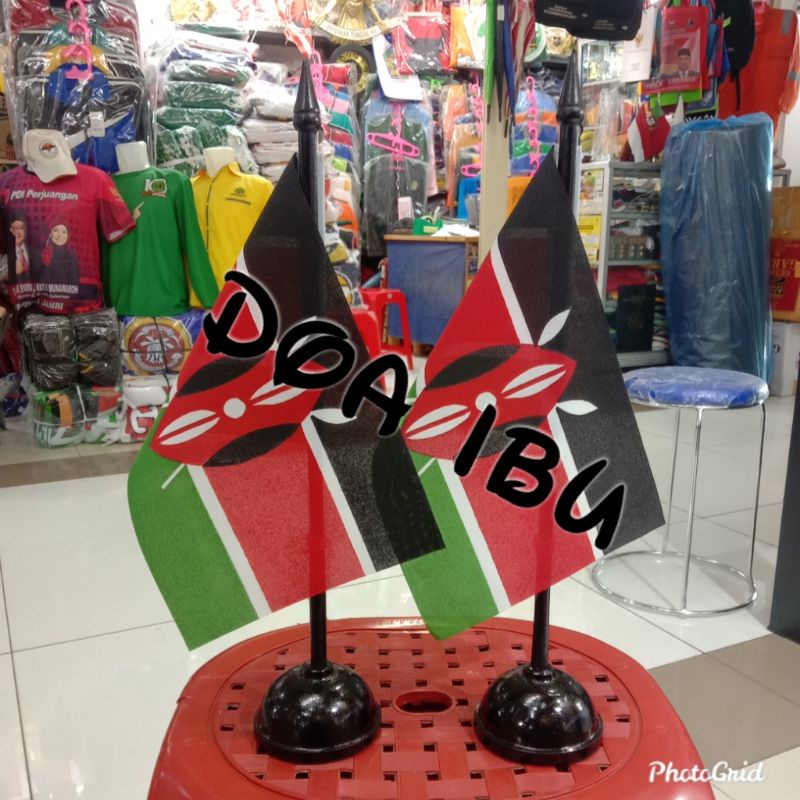 

best seller tiang kayu meja+bendera KENYA ready stock