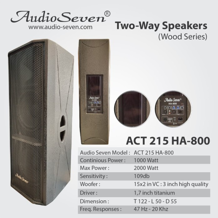 Speaker Aktif Double Doble 15 Inch Audio Seven 215 HA-800 Original