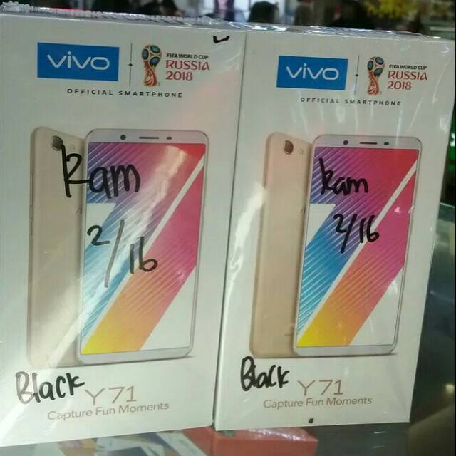 HP VIVO Y71 RAM 2GB ROM 16GB GARANSI VIVO INDONESIA - GOLD & BLACK Terlaris