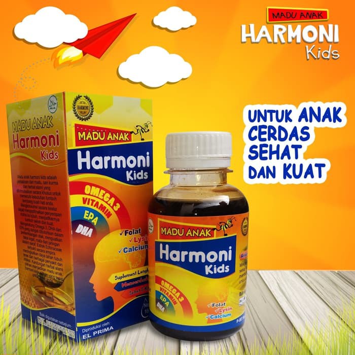 

Madu Anak Harmoni Kids Omega 3 Vitamin EPA DHA Folat Lysin Calcium - MMD1489