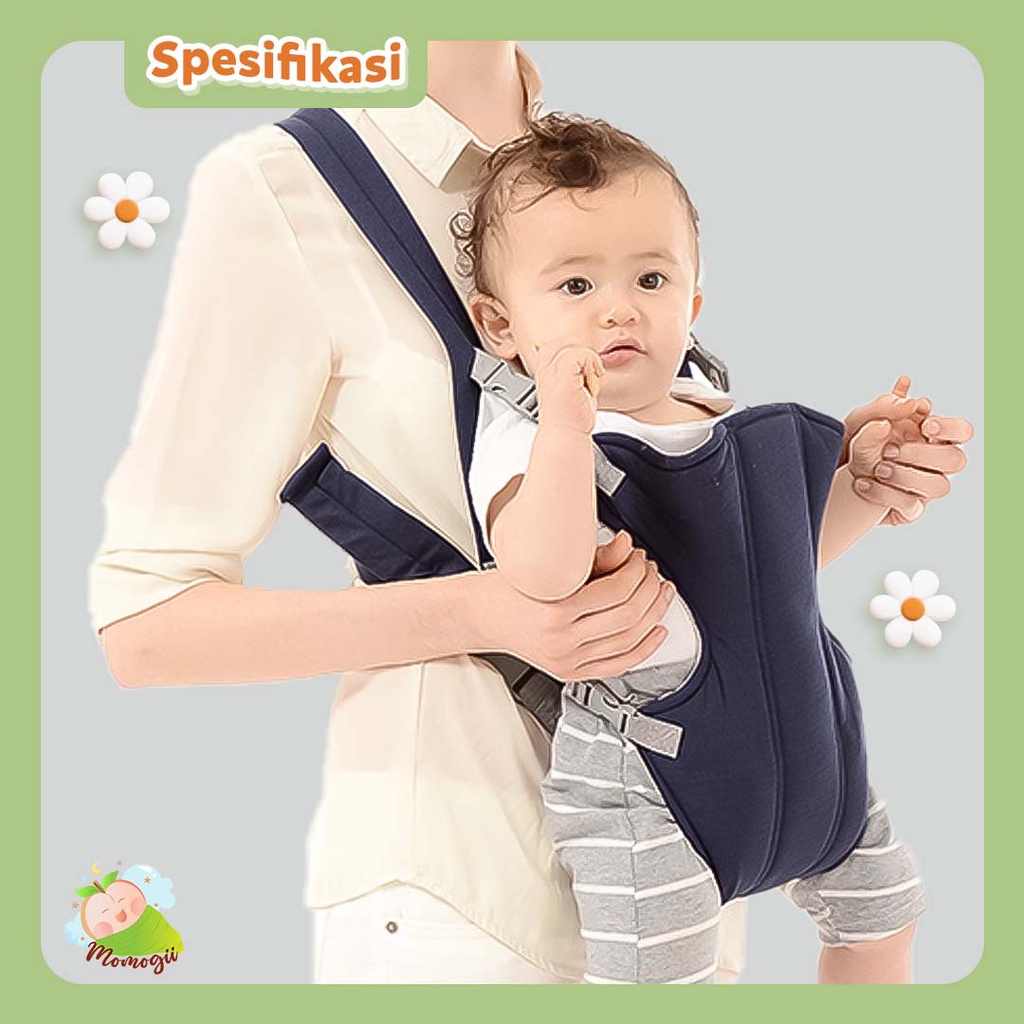 MOMOGII Gendongan Depan Anak Model Kangguru Baby Carrier Hipseat Kualitas Import