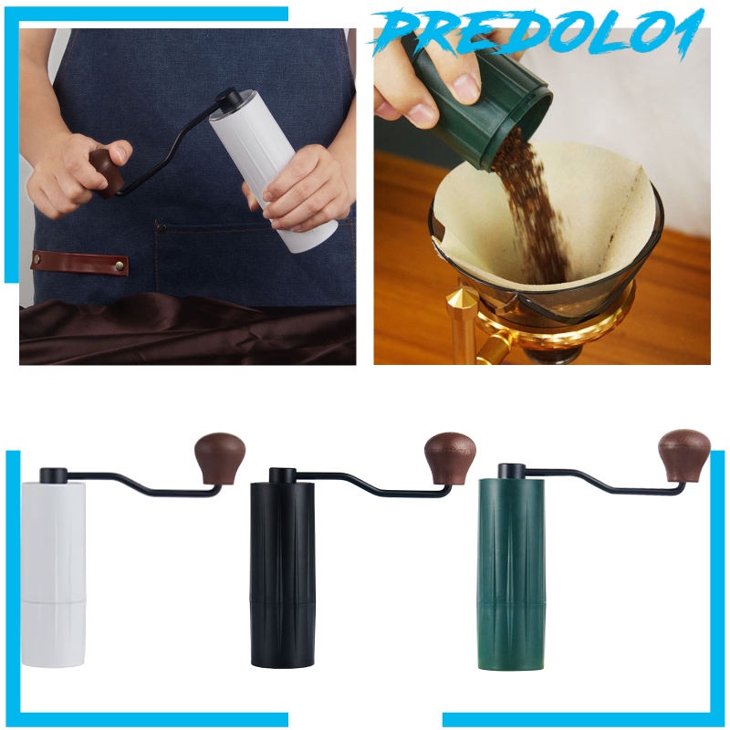 Predolo1 Mesin Penggiling Biji Kopi Manual Mini Bahan Stainless Steel Warna Putih