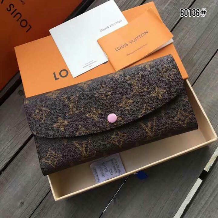 Premium Quality LV Louis Vuitton Emilie Wallet 60136 Babypink