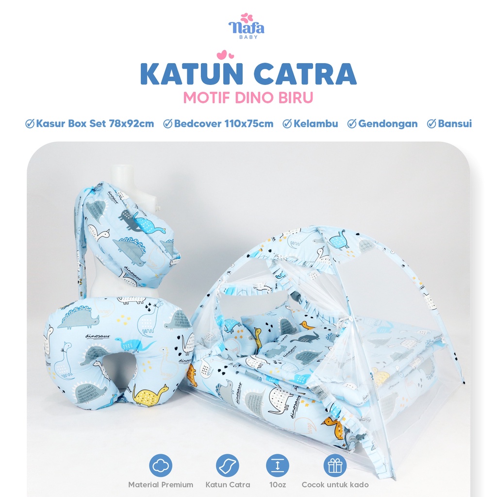 NAFA BABY - Platinum Package Include Bedcover Bayi | Kasur Box Bayi | Bantal Menyusui | Gendongan Bayi | Kelambu Tenda Anti Nyamuk