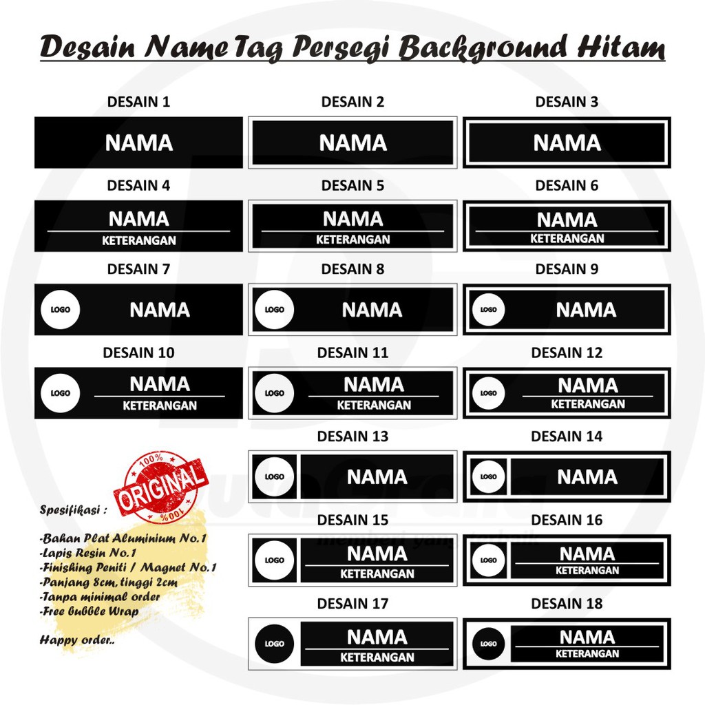 

[CUSTOM] NAMETAG ALUMINIUM / KUNINGAN PERSEGI Pin Bros Aksesoris Souvenir NAMA