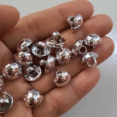 Kancing Baju/Kancing Jamur Hias Warna Perak Dan Mas Size 13mm/ Harga Per Lusin