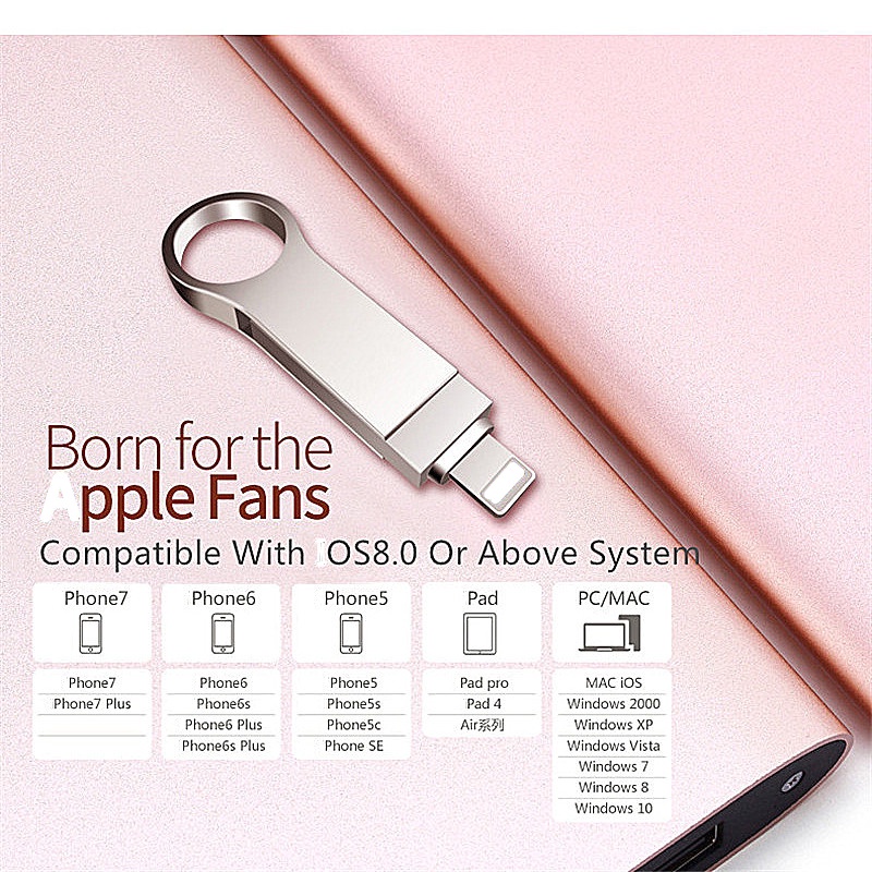 Flash Disk USB 3.0 OTG 512GB Bahan Metal Untuk A-phone / PC