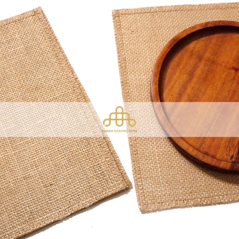 Premium Burlap Placemat 20x20 CM - Natural Color Table Decor - Party Decoration - Bouquet Wrapping