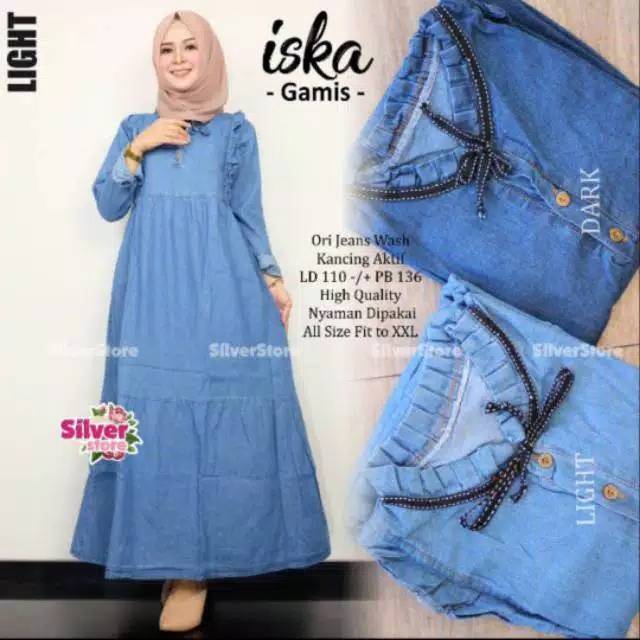 GAMIS JEANS MURAH / GAMIS JEANS WASH