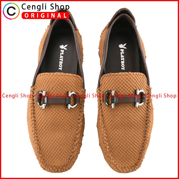 PLAYBOY SEPATU PANSUS LOAFER KULIT PRIA ORIGINAL TERBARU COKLAT PL44