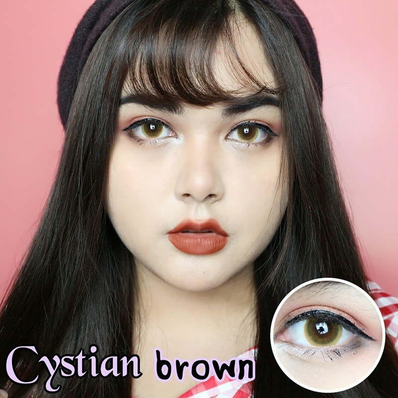 Softlens Kitty Kawaii Cystian - Warna Gray Brown bisa minus