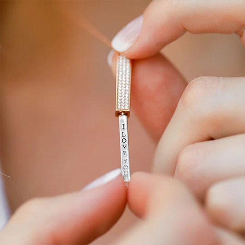 Fancyqube Kalung Desain Tulisan I Love You Forever Always Untuk Pria Dan Wanita