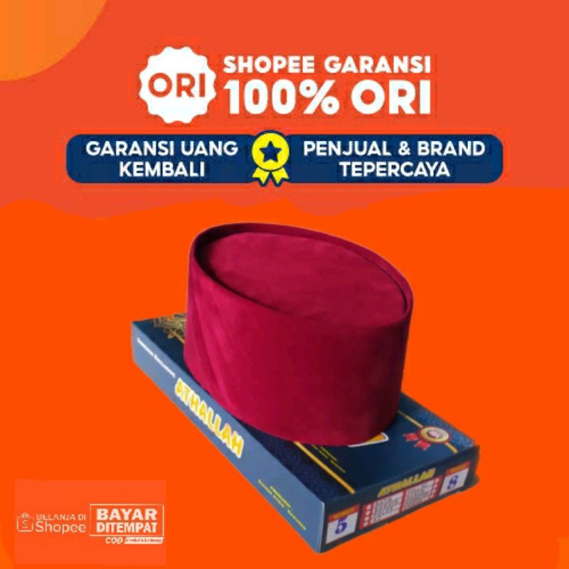 Peci polos merah maroon tinggi 9 dan 10