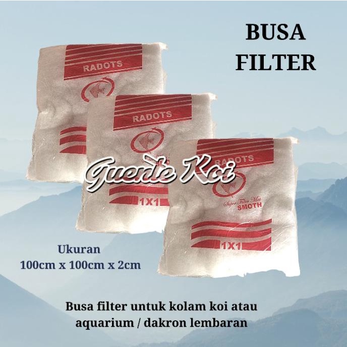 %%%%] 100cmx100cmx2cm busa filter kolam koi / aquarium atau dakron lembaran