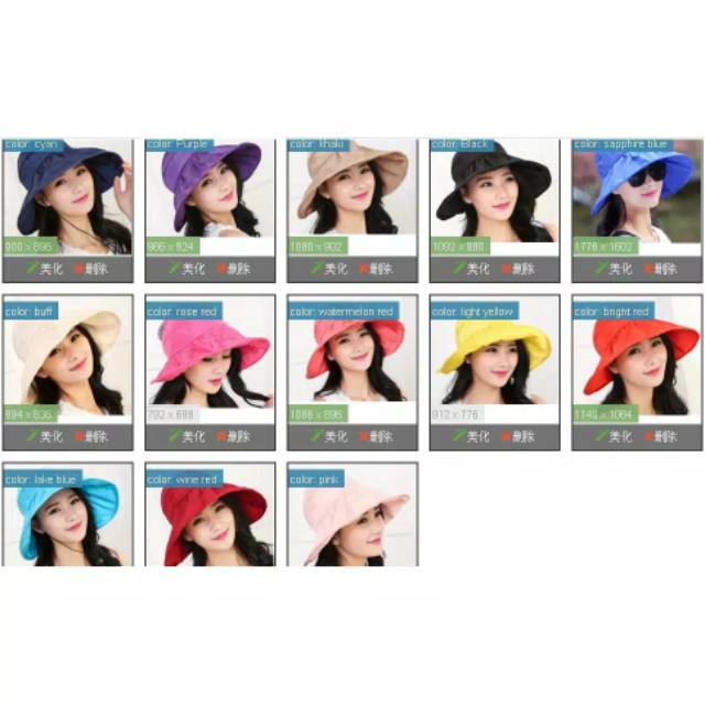 Topi lebar anti matahari ready stok macam warna