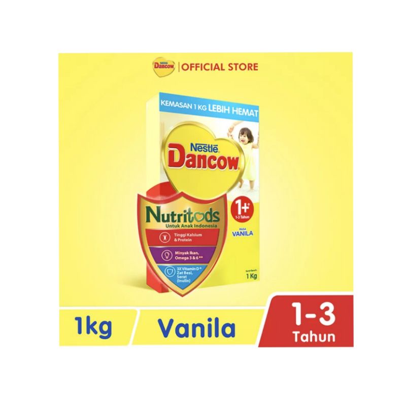 DANCOW Advanced/Nutritods 1+/3+/5+ Madu/Vanila/Coklat Kemasan 1kg dan 900gr