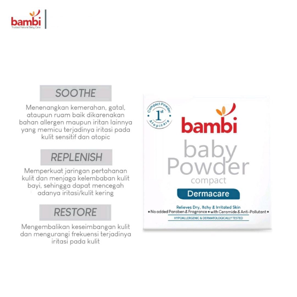 BAMBI BABY COMPACT POWDER DERMACARE 40GR / BEDAK PADAT BAYI