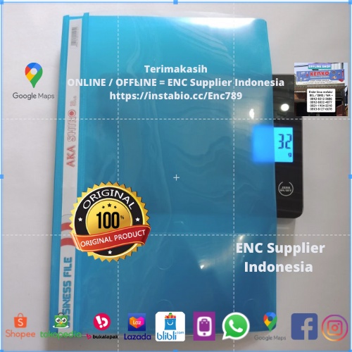 

akashiro 3 pcs map plastik folio bisnis file f4 stopmap tebal warna per set - enc.sup