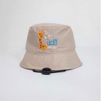 Bucket Anak Boordir Good Luck / Topi Bucket Tali Panjang Anak Laki-Laki Perempuan Boordir lucu Usia 1-7 Tahun