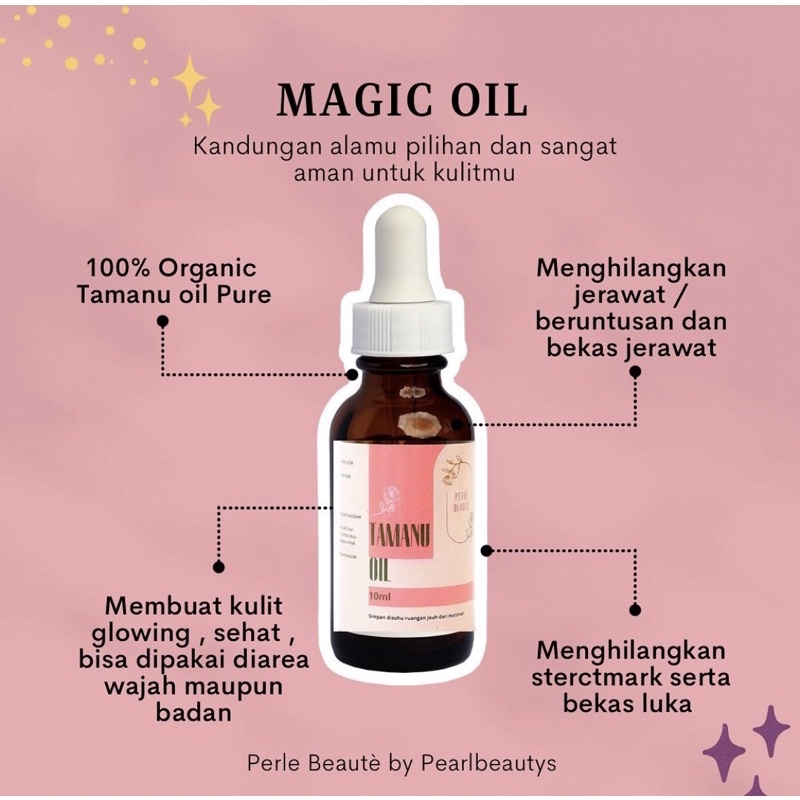 PERLE BEAUTE - Tamanu Oil 100% Murni Penghilang Flek Hitam Bopeng Bekas Jerawat Stertch Mark Aman Viral BPOM