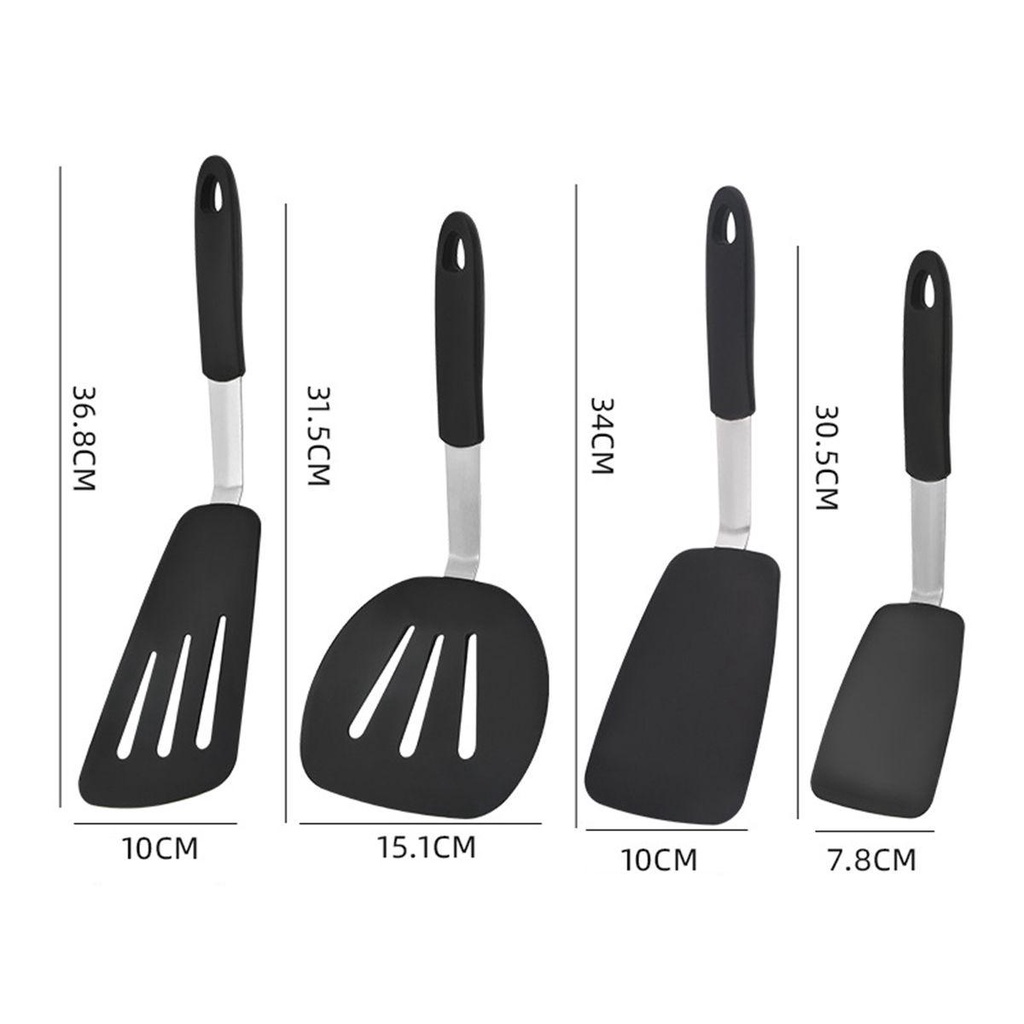 [Elegan] Turner Set Telur Dapur Pancake Flipper Silikon Tahan Panas Alat Masak