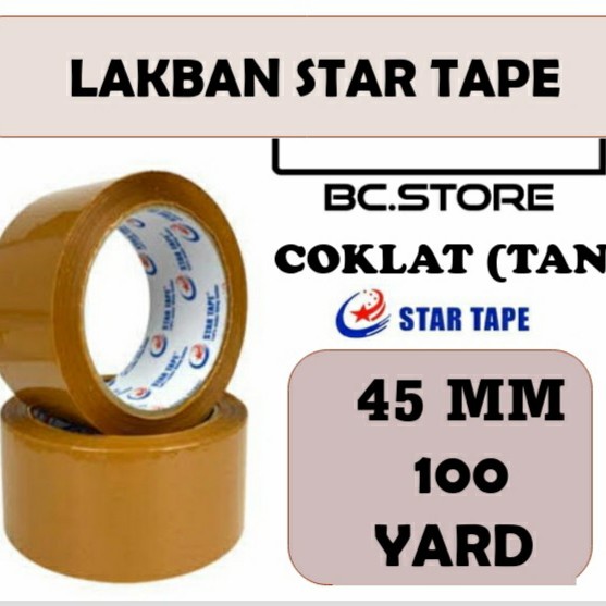

LAKBAN ( 6 PCS ) BENING LENGKET STAR TAPE KUALITAS TERBAIK MURAH 100y - COKLAT