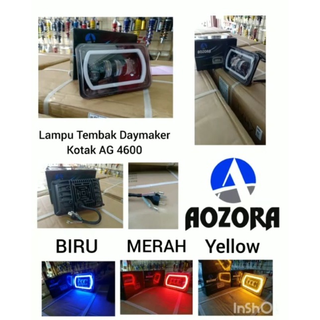 Lampu Tembak Daymeker Kotak AG 4600 aozora Biru Merah