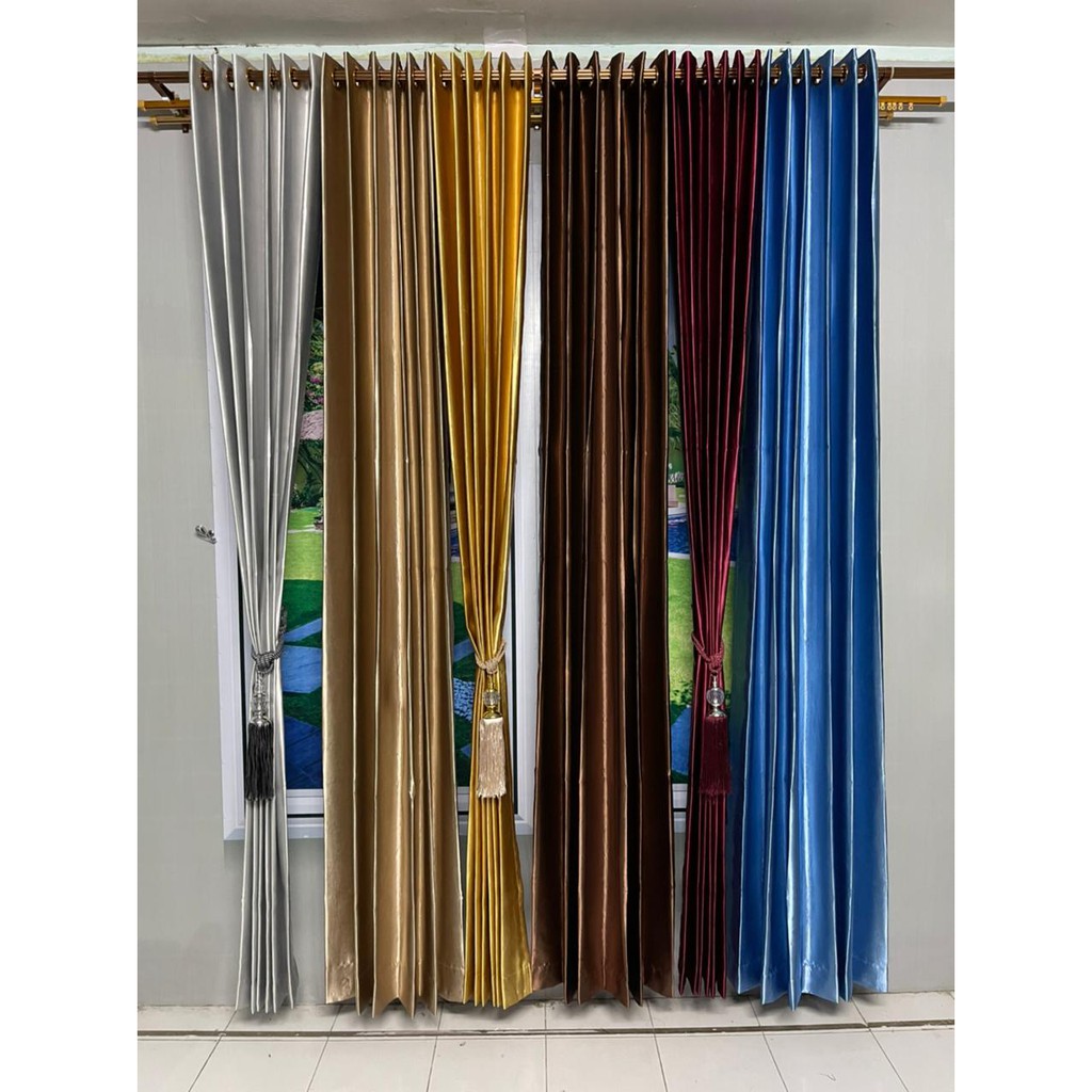 Gorden Panjang 240cm/Korden Polos 12 Smokring Magnifera/Hordeng Cantik Colour Full/Gordyn Blackout