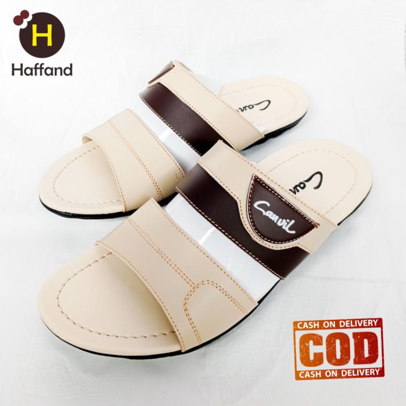 Sandal canvil pria sandal slide cowok terbaru trendy sendal pria hits beli 1 gratis 1